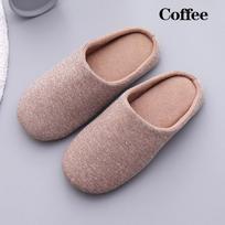 Couple Anti-slip House Shoes EVA Foam Flat Solid Color Cotton Slippers Home Comfortable 36-37 kava