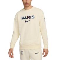 Nike Paris Saint-Germain Club Soccer French Terry Soft Comfortable Breathable Crewneck Sweatshirt Men sweatshirt Coconut-Milk Midnight-Navy FZ8545-113 L