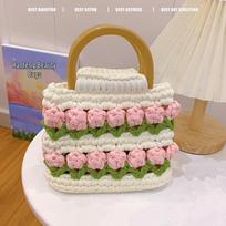 Handmade Tulip Knit Crossbody Bag Kit – DIY Gift for Her