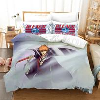 Anime Bleach Kurosaki Ichigo Duvet Cover Pillowcase Bedding Set Double Twin Full Queen King Adult Kids Bedclothes Quilt Cover 70x133cm 2pcs
