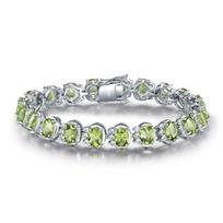 Peridoto teniso apyrankė - 925 svarų sterlingų sidabras