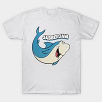 Men Black Print T-shirt Jabberjaw No-Cut Transfer Paper Print Cotton Tshirt XL balta