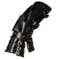 Leather Fingerless Glove Steampunk Leather Gloves for Halloween Party Props juoda