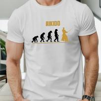 Aikido Evolution Martial Arts Graphic Tee Men Casual Short Sleeve Breathable Cotton Summer TShirt S