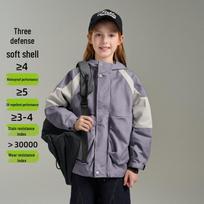 Mongtague Girls' Color-blocked Hooded Windbreaker 165