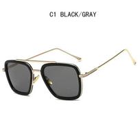 Luxury Steampunk Men Sun shades Tony Stark Iron Man Sun Eyewear Classic Metal Eyewear Steam Punk Sunglass UV400 Men Gafas