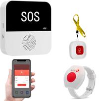 Belaidis WiFi pagyvenusių žmonių slaugytojo pagalbos šauklys SOS skambučio mygtukas Avarinis SOS medicininio įspėjimo sistema senjorams, pacientams, pagyvenusiems žmonėms namuose