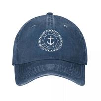 Sail More Worry Less Baseball Cap for Men Women Distressed Cotton Headwear Nautical Captain Anchor Outdoor Workouts Caps Hat ... S įvairiaspalvis