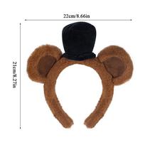 Mielos meškiuko ausytės lankelis suaugusiems Vaikams Cosplay Helovinas Plaukų lankelis Moterims Mergaitėms Šventės Plaukų aksesuarai Gyvūno kostiumas Galvos lankelis kava