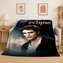 Klasikinė Saulėlydžio Saga Edward Bella Flanelinis pledas Minkštas šiltas pledas miegamajam svetainei lovai kelionei stovyklavimui iškylai 75x90cm black