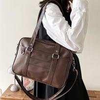 Ladies' PU Leather Crossbody Bags Japanese Style JK Anime Uniform Bag Shoulder Bag Simple Large Capacity Handbag Student Class Shoulder Commuting Bag ruda