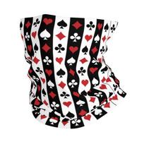 Poker Playing Card Symbols Headband Neck Warmer Hiking Cycling Tube Scarf Heart Spade Diamond Club Face Bandana Gaiter