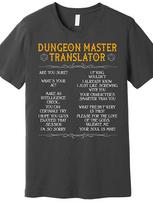 Dungeon Master Translator Humorous T-shirt - Premium 100% Cotton XL