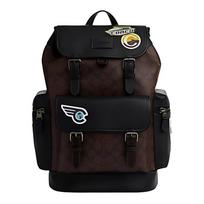 COACH Sprint 29 Classic Print Drawstring Closure Coated Canvas + Fine Pebbled Leather + Smooth Calfskin Backpack Large Men's Brown + Black juoda