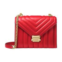 MICHAEL KORS Whitney Classic Quilted Chain Commuting Retro Sheepskin Messenger Bag Envelope Bag Shoulder Bag Large Women's Red raudona
