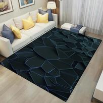 3D Geometric Carpet Neon Lights Rugs Hexagons Carpets for Home Play Gaming Room Decor Living Room Bedroom Teens E-Sport Rug Mat 40x60cm 16x24 inch