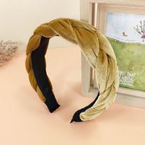 PROLY New Fashion Women Headband Solid Color Braided Hairband Wide Side Headwear Adult Hair Accessories Autumn