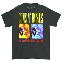 Men's Guns N Roses Use Your Illusion World Tour (Back Print) Slim Fit T-shirt XL yellow