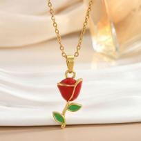 Necklace: Rose, Tulip. Elegant and Refined. Necklace Accessory That Suits Any Style. Beautiful and Exquisite. XL6274