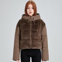 Fashion Winter Short Parkas Woman Faux Fur Jackets Hooded Thick Warm Women's Coats M ruda