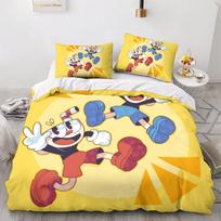 The Cuphead Show Game Bedding Set Soft Polyester Quilt Cover Pillowcase Set Single/Double/Queen for Boys Girls Home Textile 135x200cm