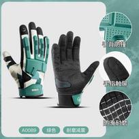 Full Finger Mountain Bike Gloves Outdoor Cycling Shock Absorption Durable Anti-Collision Touchscreen Compatible Medium augalų žalia