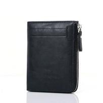 Holder Casual Business Card Case PU Leather Male Purses Money Clips Men Wallet Short Coin Purse juoda