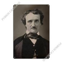 Edgar Allen Poe Portrait The Raven Metal Plaque Poster Home Create Wall Pub Design Mural Tin Sign Poster 20x30cm（7.8x11.8inch）