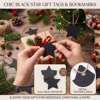 Star-Shaped Gift Tags for Christmas Wedding Party Decorations One Size juoda