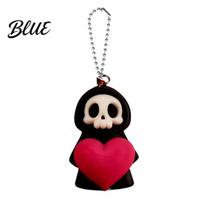 Backpack Accessory Holding Heart Grim Reaper Keychain Charm 3D Printed Gothic Skull Decor with Ball Chain Backpacks Bags Purse Hanging Decoration, A