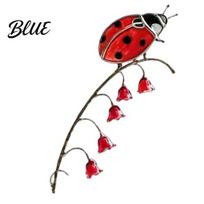 Snail Lawn Decor Iridescent Dragonfly/Butterfly/Ladybug/Bee/Snail Garden Stake Lily of The Valley Metal Yard Art for Stakes Mom Mother's Day Ladybug