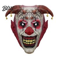 Halloween Party Scary Mask Devil Horns Mask with Bell Decor Breathable Comfortable Environmentally Friendly Latex Headgear for Adult Cosplay Props