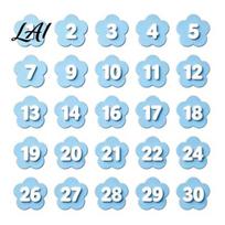 Standard Hex Pencil Accessories 30PCS Numbered Toppers Reusable Prevent Confusion Labels Back to School Essentials Plastic Tracking Marker šviesiai mėlyna spalva