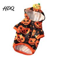 Non-restrictive Dog Wear Halloween Pumpkin Hoodie Pet Sweatshirt Autumn Pullover Cute Costume Hooded T-shirt for Small Medium Dogs Cats Festive S