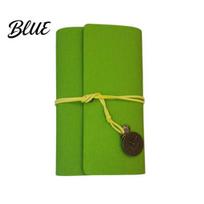 Retro Pocket Clock Decoration Faux Leather Writing Journal Notebook 6 Ring Loose Leaf Binder 7 Portable Inch Diary Sketchbook with Pendant A žalia
