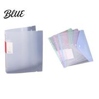 Macaron Color Document Bags 11 Hole Expandable Binder Folders for 2/3/4 Ring Pouch Plastic Envelopes Soft File Organizers Pocket with Snap 3pcs A