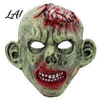 Halloween Zombie Mask Green Mask Realistic Full Face with Simulated Blood Masque Damaged Flesh And Texture for Scary Party Cosplay Props Prop