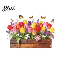 Waterproof Wall Sticker Tulip Flower Stickers Peel And Stick Decals Vinyl Floral Long-lasting Adhesive Removable Self-Adhesive Stickers,3D