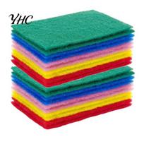 Scouring Pad 20Pcs Anti-grease Double Sided Polyester Strong Decontamination Dish Scrubber Kitchen Supplies Scrubbing įvairiaspalvis