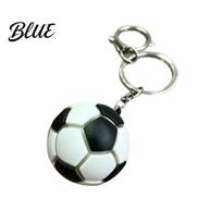 Sports Key Ring Keychain Pendant with LED Light Realistic Football Design Keyring Durable Metal Compact Bag Decoration Night Light Gift for