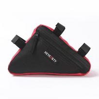 Ultra-light Bike Beam Hanging Bag Polyester Saddle Frame Pouch Bicycle Triangle Bag  MTB Road Bike raudona