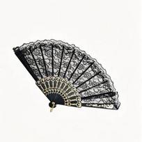 1 Pc Elegant Vintage Folding Fan, Lace Retro Hand Fan, Portable Foldable Design, Perfect for Photography, Dance, Home Decor & Gi juoda
