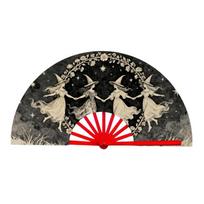 Portable Kung Fu Fan 33cm 13in Folding Hand Fan Handmade Large Hand Fan  Party raudona
