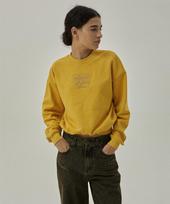 Mc Wood Gun Akarit 3411 Logo Embroidered Yellow Crop Sweatshirt S