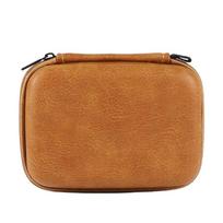 Anti-fall Zipper Pouch USB Data Cable Organizer Earphone Storage Bag Data Cable Bag Zipper Hard Box šviesiai ruda spalva