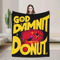 Princess Donut & Mongo Ride at Dawn Poster Cozy Blankets For Bedroom Novelty Bedding Throws Winter Travel Flannel Bedspread Size: 75*100cm, Weight: 230 GSM