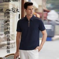 POLOMEISDO Men's Half-Zip Polo Shirt 3XL safyro mėlyna spalva