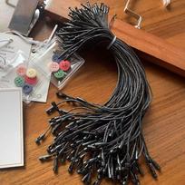Factory Supply 20cm Cotton Wax Hang Tag Cord Bullet Aglet Garment Tag Strings Apparel Hangtag Fastener Rope Ready Stock Low MOQ juoda