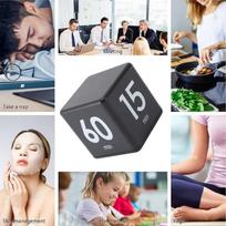 Black Red Countdown Timer ABS Cube Timer Durable Flip Timer  Cooking Studying Workout Office juoda