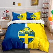 Blue-yellow Sweden emblem. Bedding sets Duvet cover sets Duvet covers Pillowcases(1*Duvet Cover 2*Pillowcases without duvet insert) 135x200cm